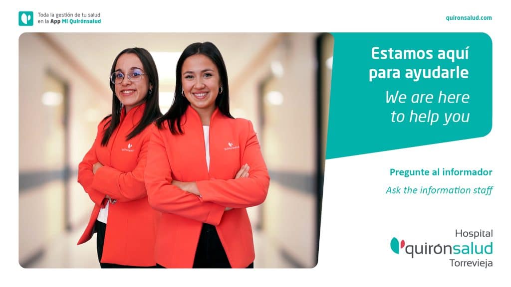 Pantallas digitales en centros sanitarios de Quirónsalud informando a pacientes